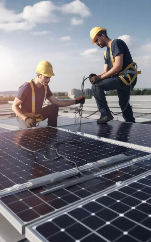 Monterzy montujący fotowoltaika